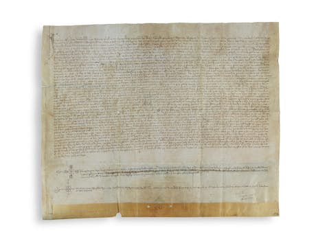 Original Handschrift im Namen von Johann I. König von Aragonien mit seinem eigenhändigen Zeichen
